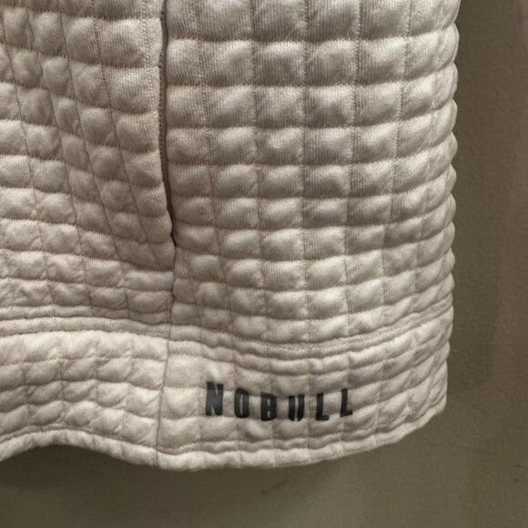 NOBULL  white full zip waffle knit jacket with hood size xs - Picture 3 of 5